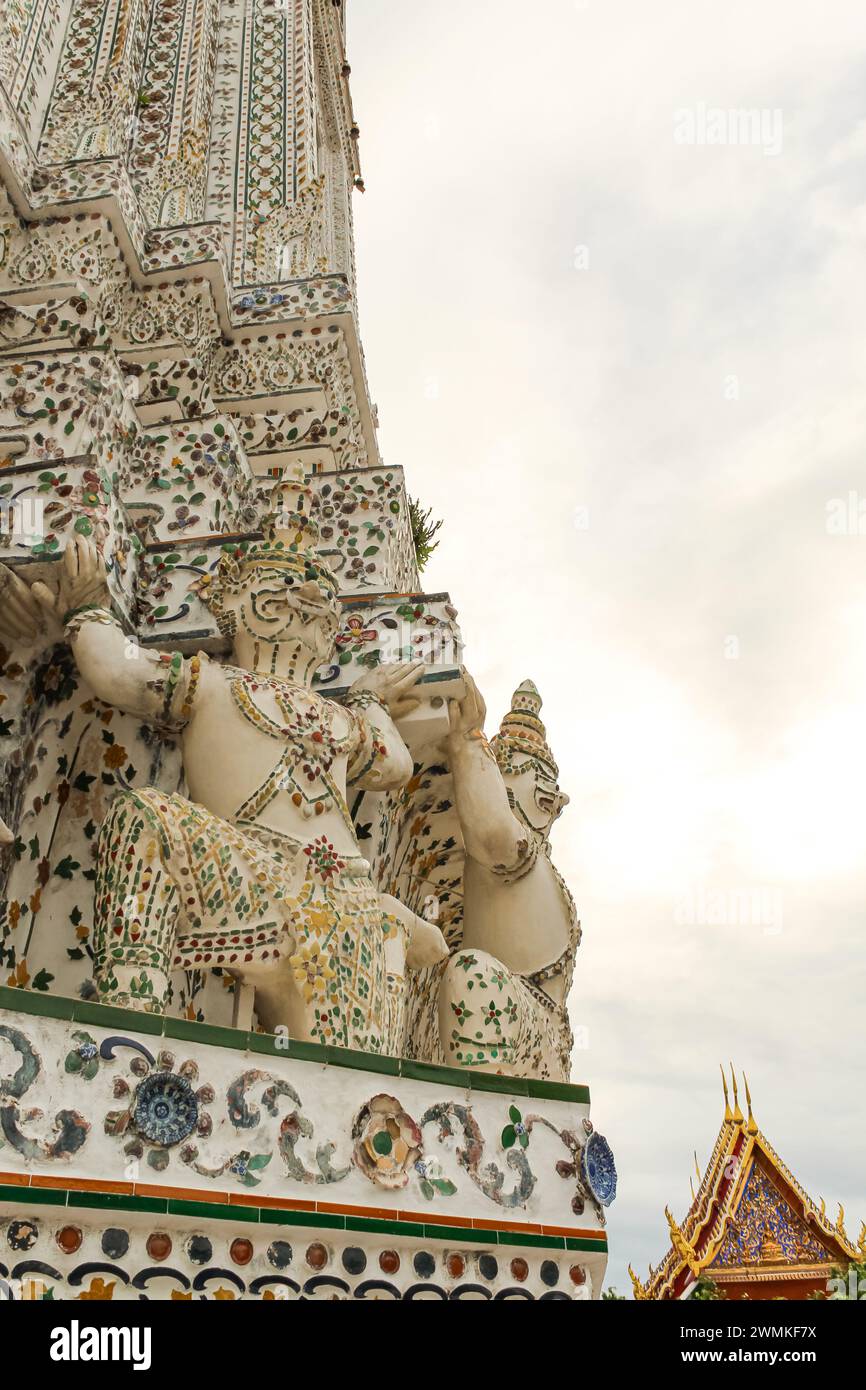 Detail Of The Central Pagoda At Wat Arun The Temple Of Dawn In 