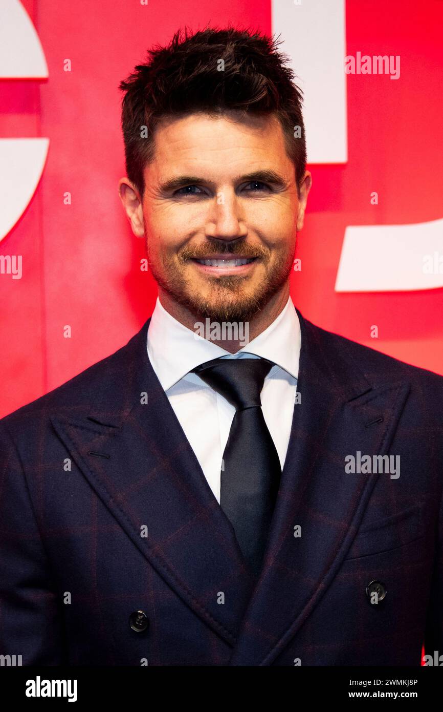 Robbie Amell arrives at the premiere of "Code 8: Part II" on Monday ...