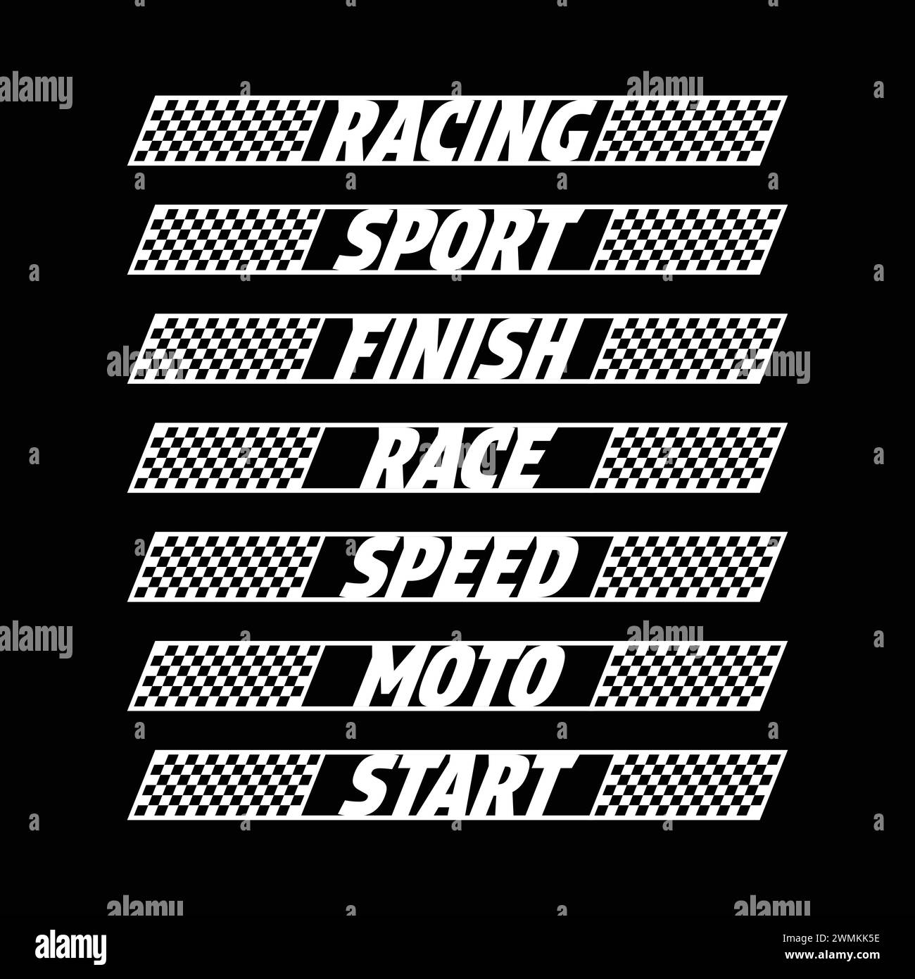 Racing Text White Checkered Lines Stock Vector Image & Art - Alamy