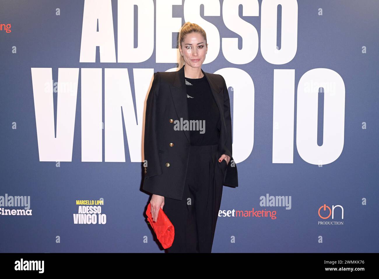 Rome, Italy. 26th Feb, 2024. Elena Santarelli attends the red carpet of docu film 'Adesso vinco io' at The Space Cinema Moderno. (Photo by Mario Cartelli/SOPA Images/Sipa USA) Credit: Sipa USA/Alamy Live News Stock Photo