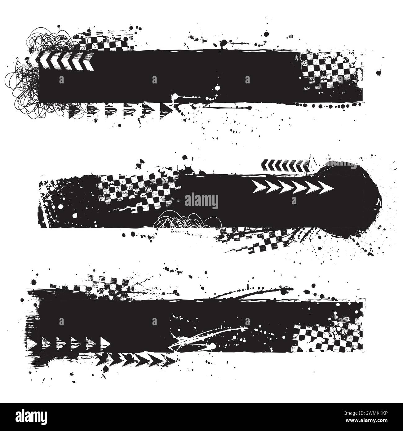 Three race black grunge frames Stock Vector Image & Art - Alamy