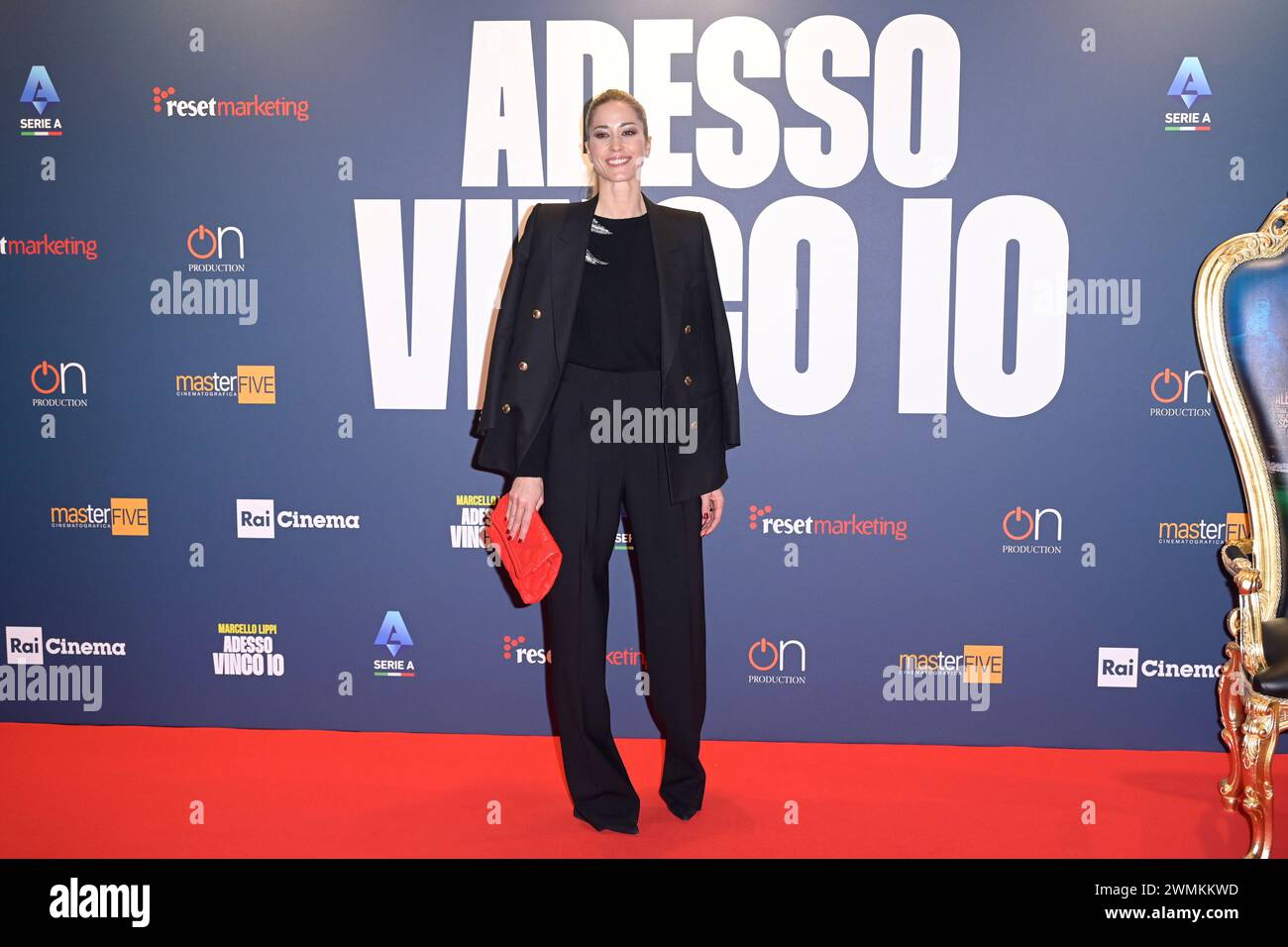 Rome, Italy. 26th Feb, 2024. Elena Santarelli attends the red carpet of docu film 'Adesso vinco io' at The Space Cinema Moderno. Credit: SOPA Images Limited/Alamy Live News Stock Photo