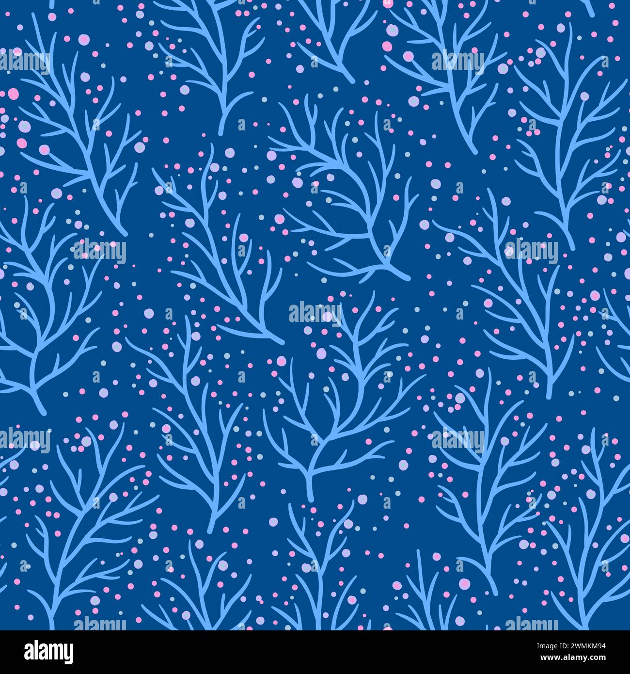 Seamless pattern with cute doodle floral elements. Hand drawn ornament with plants and flowers. Vector illustration. Stock Vector