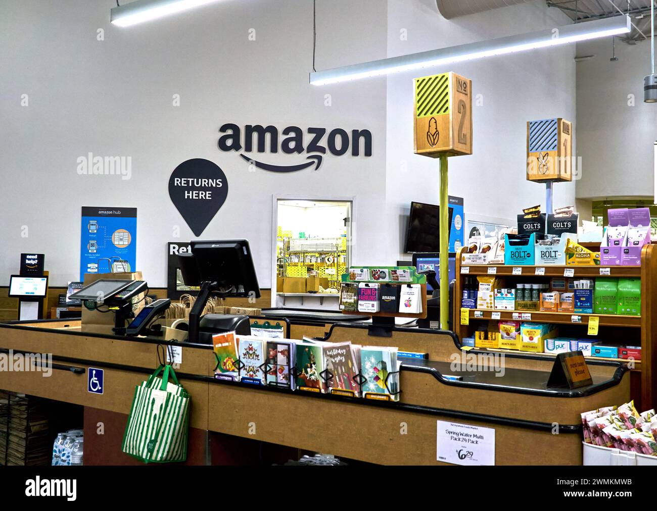 Amazon return at Whole Foods Market Stock Photo