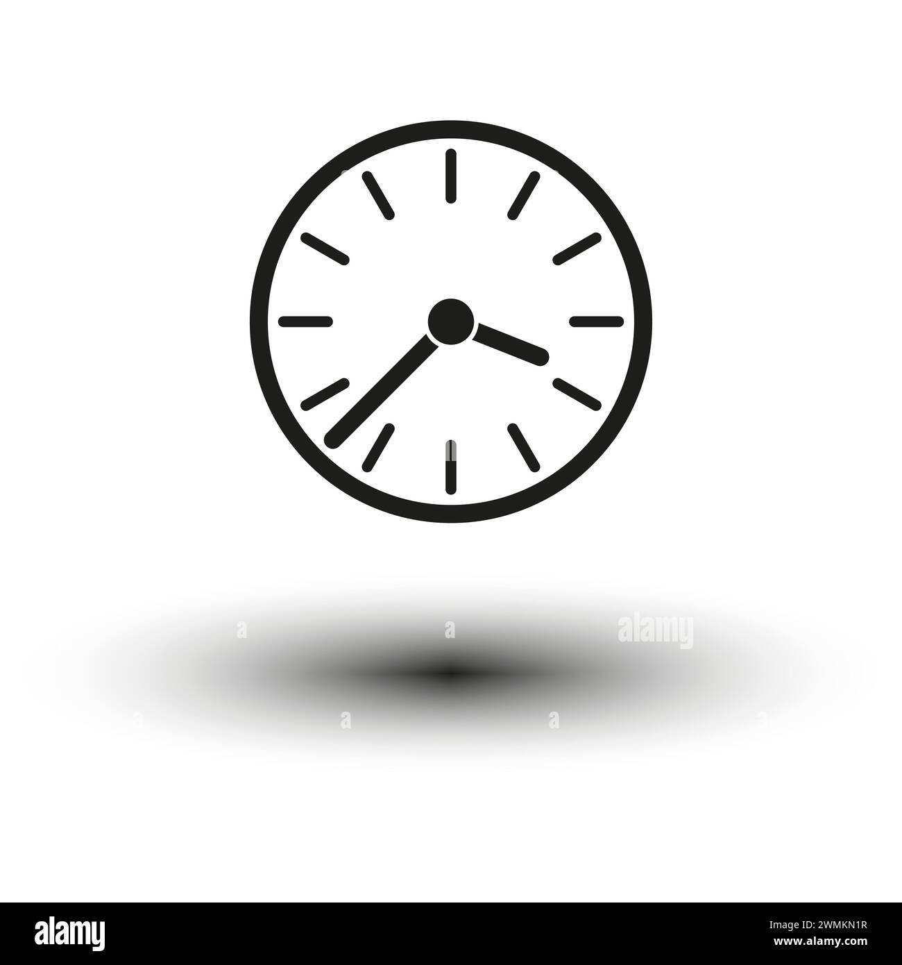 Simple clock icon. Time concept. Minimalist style. Efficient symbol. Vector illustration. EPS 10. Stock Vector