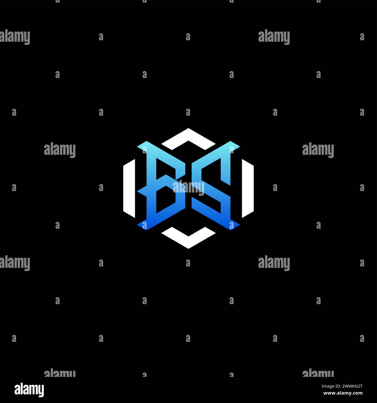 BS initial gaming concept ideas for esport team, twitch, streamer and gamer Stock Vector