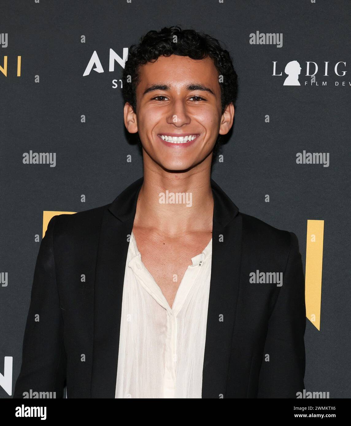 Liam Campora attends the premiere of "Cabrini" at the Regal Times