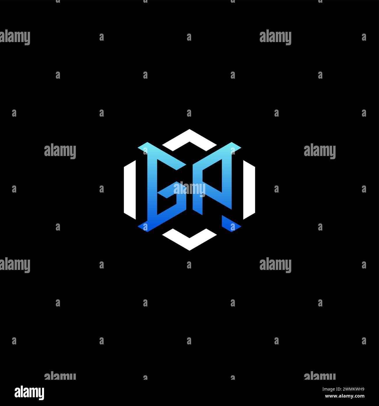 GP initial gaming concept ideas for esport team, twitch, streamer and gamer Stock Vector