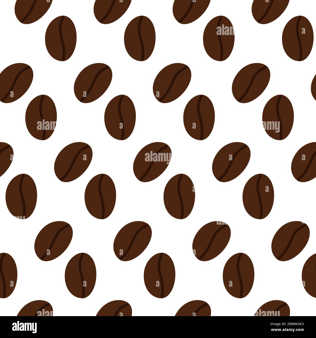 Coffee beans seamless pattern in trendy dark brown. Wallpaper and ...
