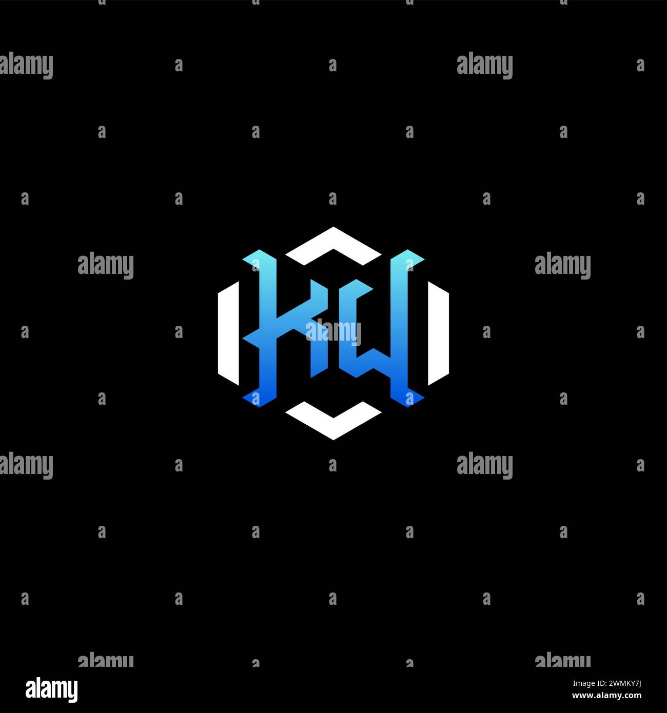 KW initial gaming concept ideas for esport team, twitch, streamer and gamer Stock Vector