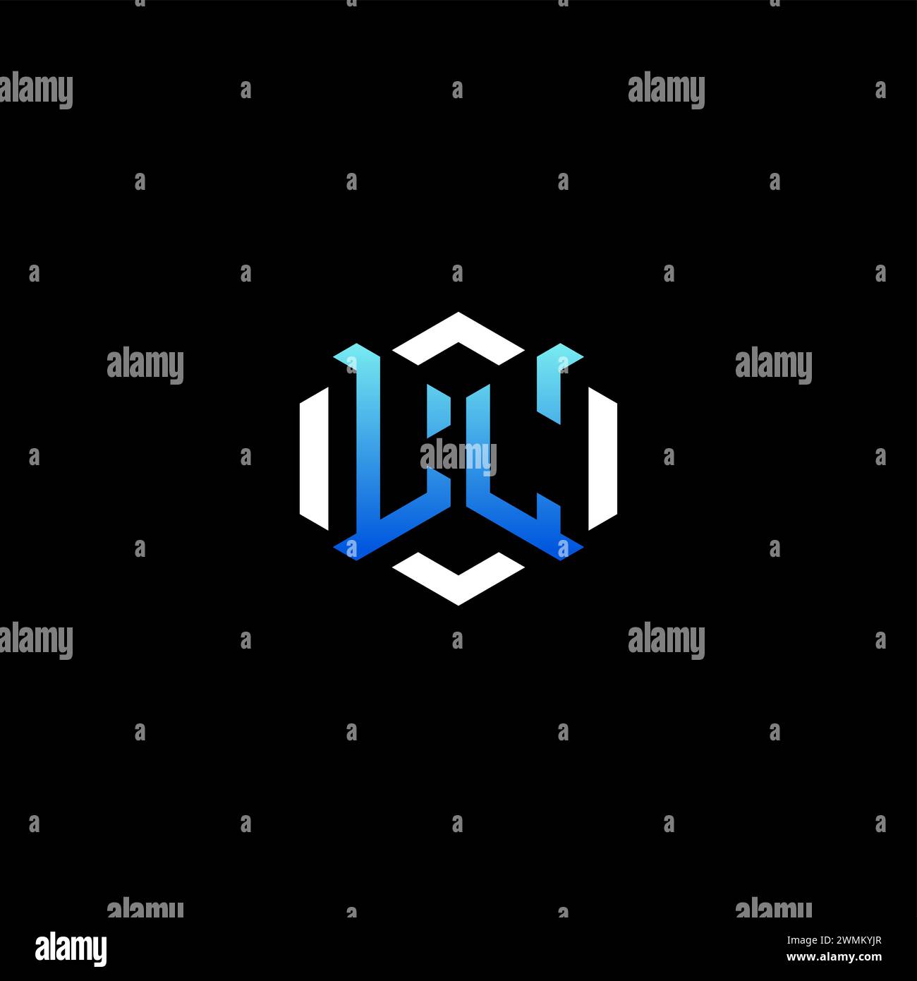 LL initial gaming concept ideas for esport team, twitch, streamer and gamer Stock Vector