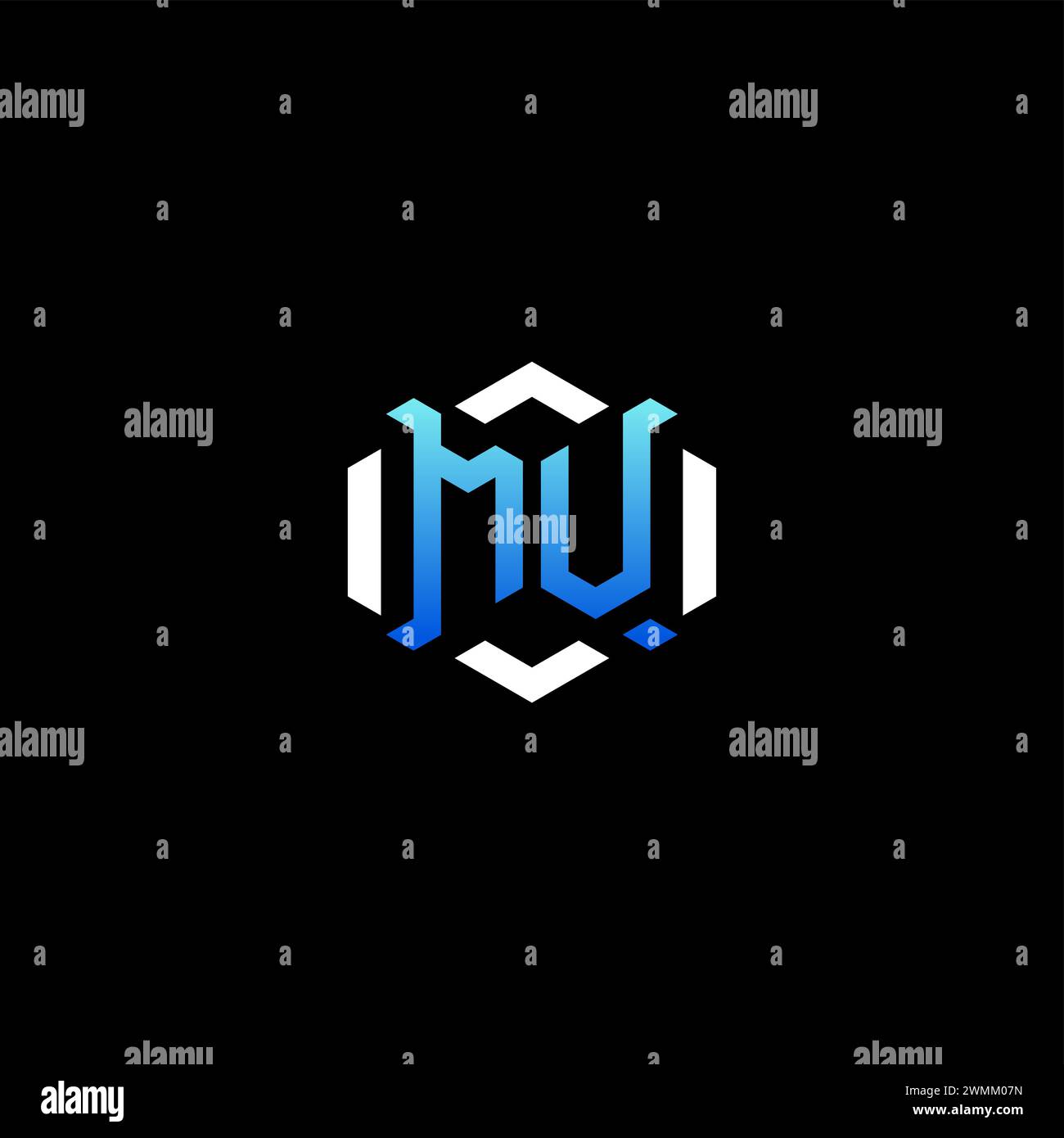 MV initial gaming concept ideas for esport team, twitch, streamer and gamer Stock Vector