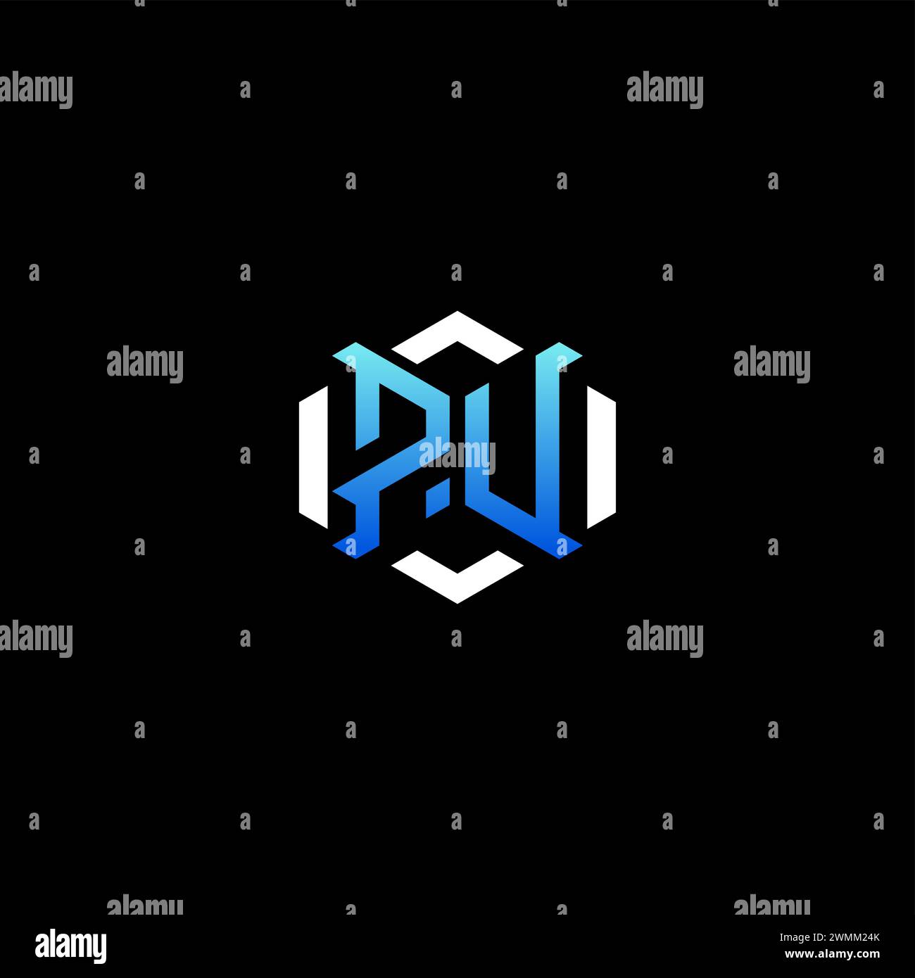 PU initial gaming concept ideas for esport team, twitch, streamer and gamer Stock Vector