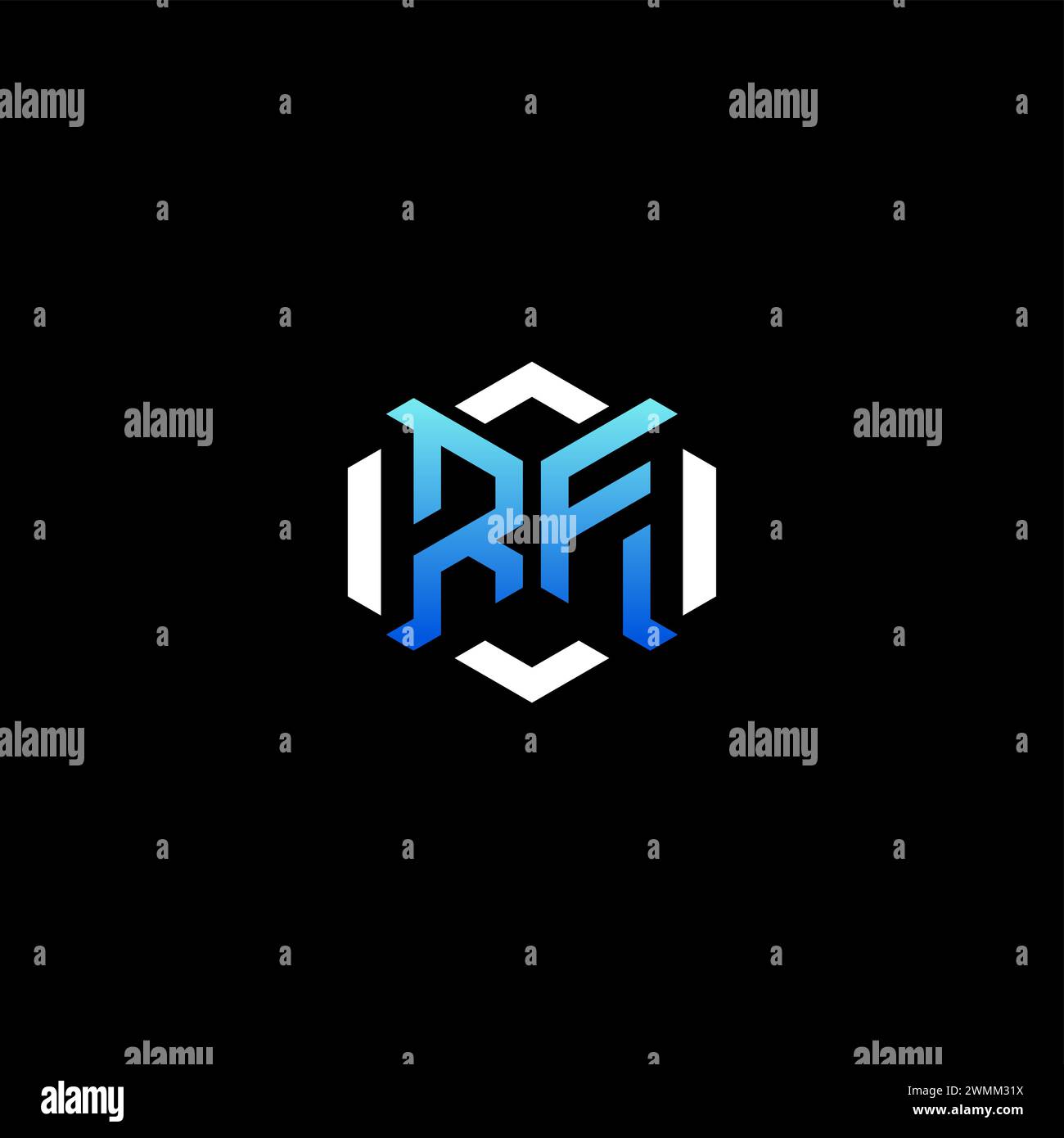 RF initial gaming concept ideas for esport team, twitch, streamer and gamer Stock Vector