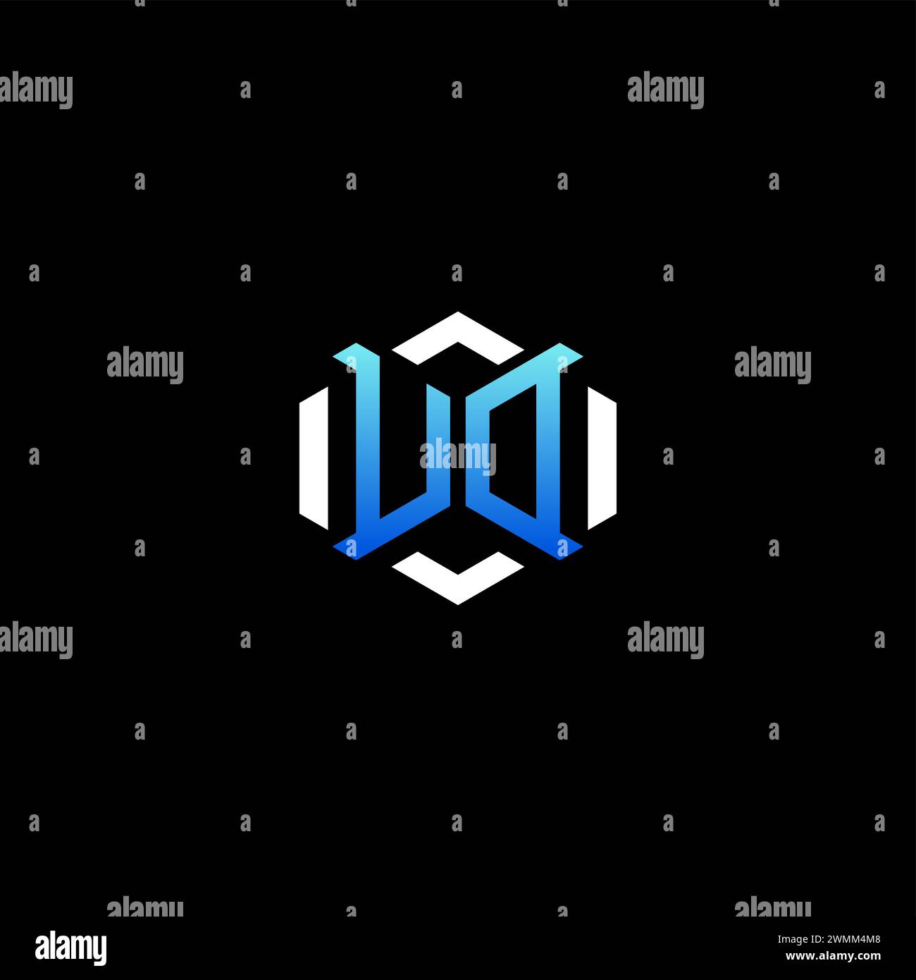 UO initial gaming concept ideas for esport team, twitch, streamer and gamer Stock Vector