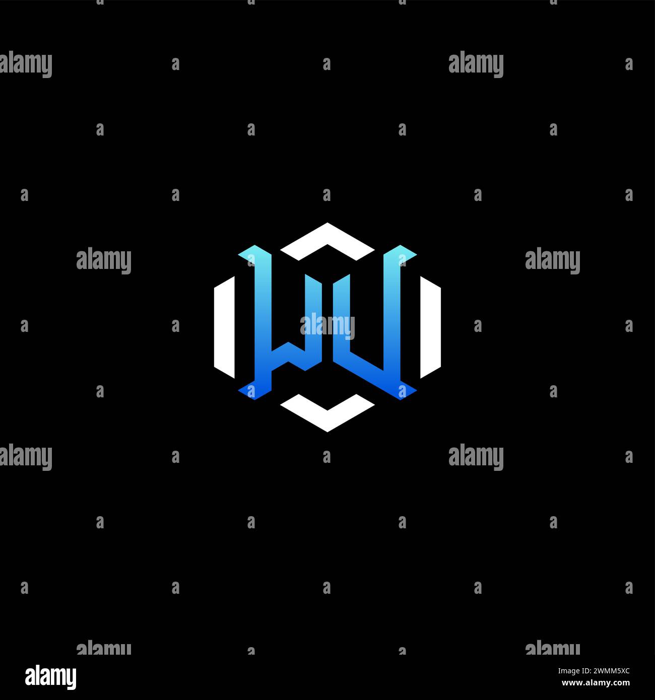 WU initial gaming concept ideas for esport team, twitch, streamer and gamer Stock Vector