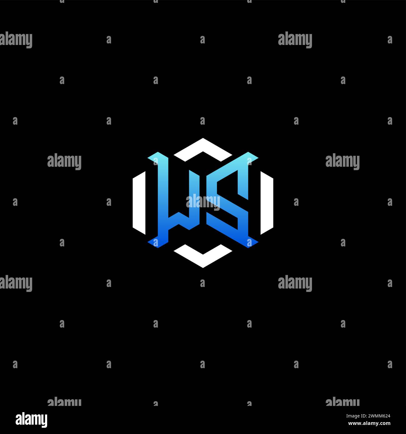 WS initial gaming concept ideas for esport team, twitch, streamer and gamer Stock Vector