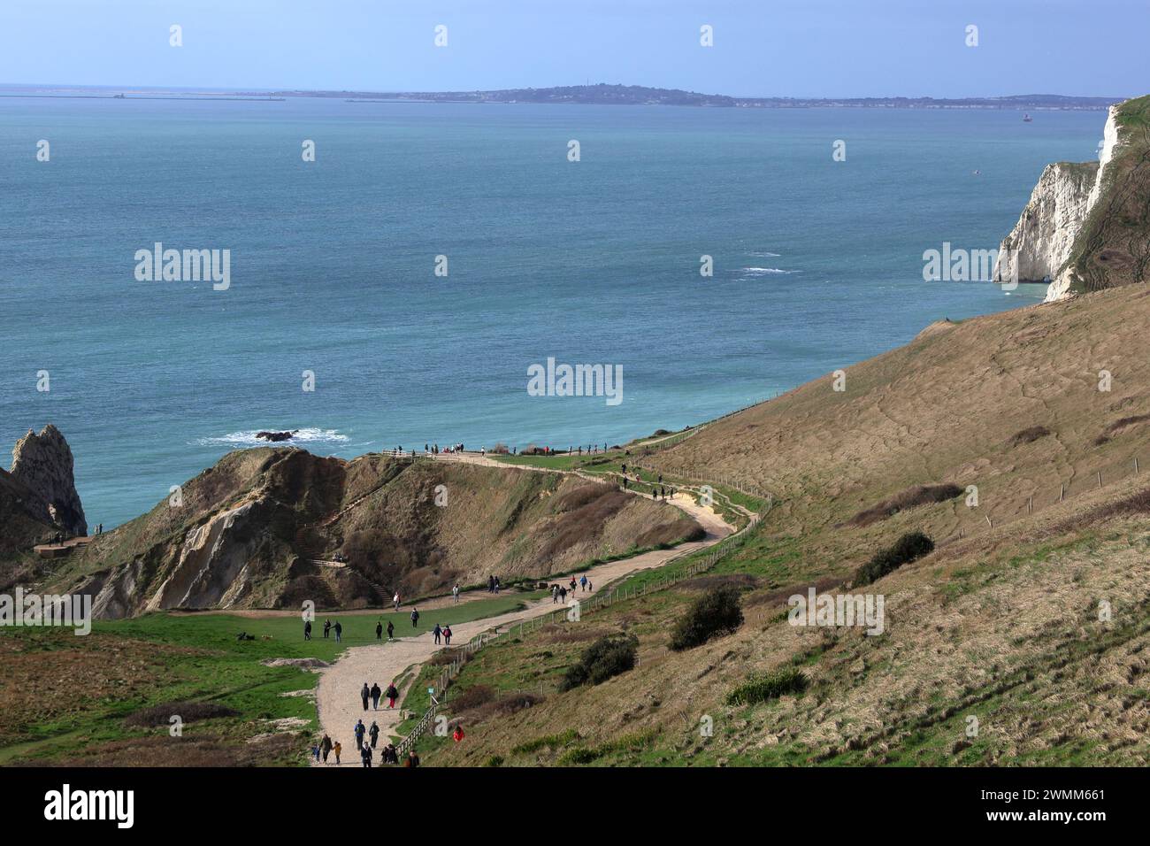 The winding path to Durdle Door Stock Photo