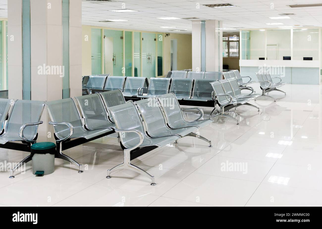 Hospital waiting room with many chairs