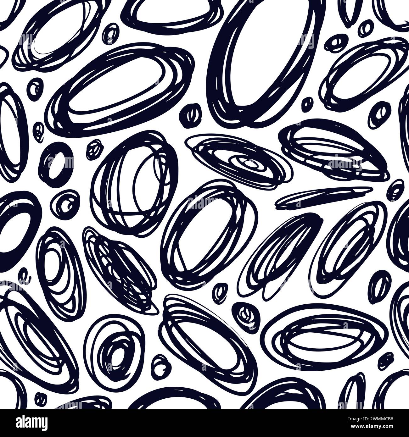 Seamless circles hand drawn pattern hi-res stock photography and images ...
