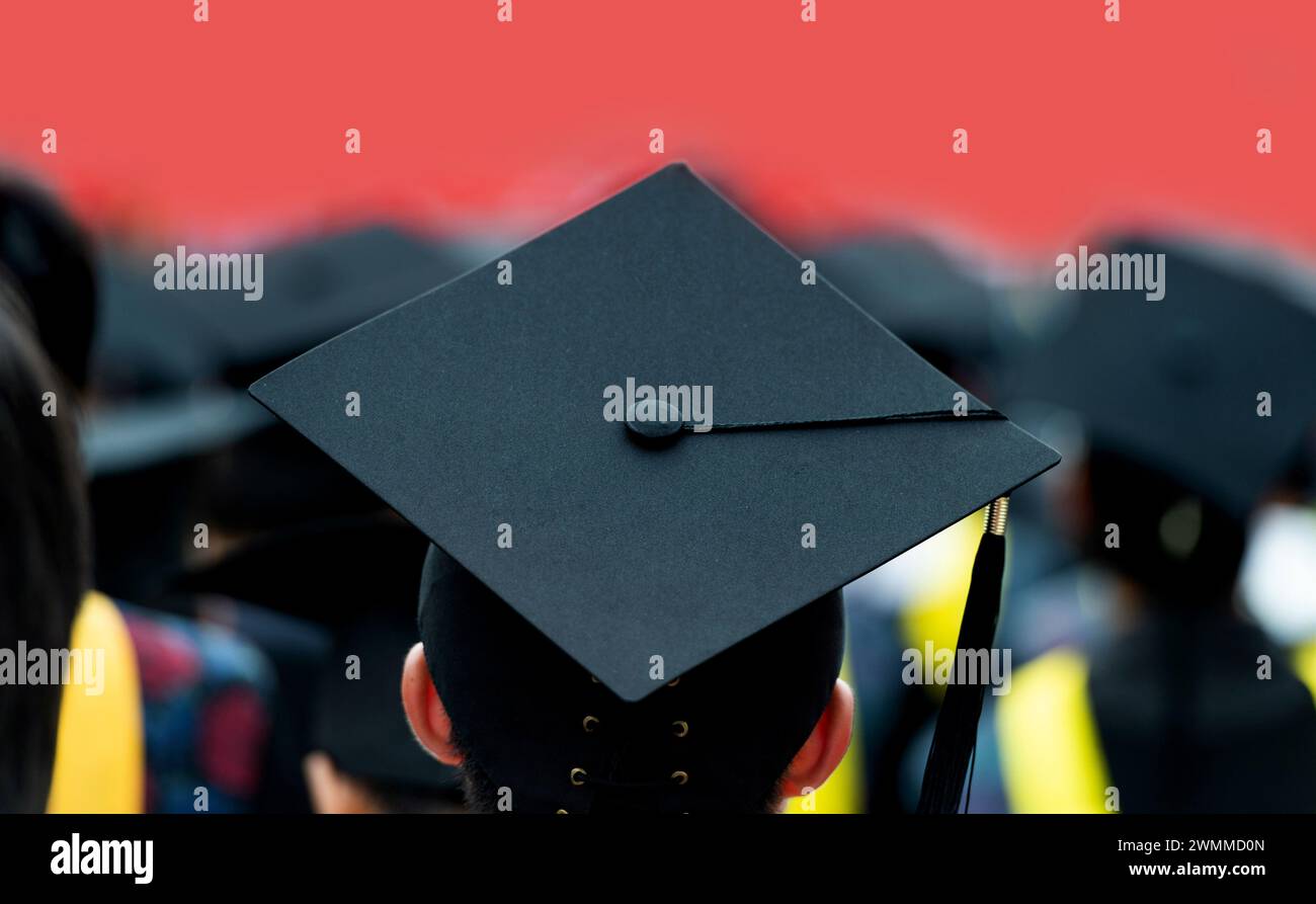 Rear view of graduates during commencement Stock Photo - Alamy