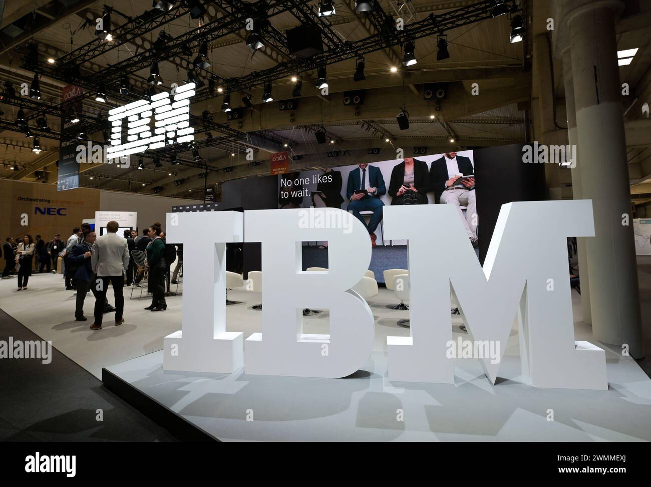 IBM Messestand, MWC Mobile World Congress, Barcelona, Spanien Stock Photo