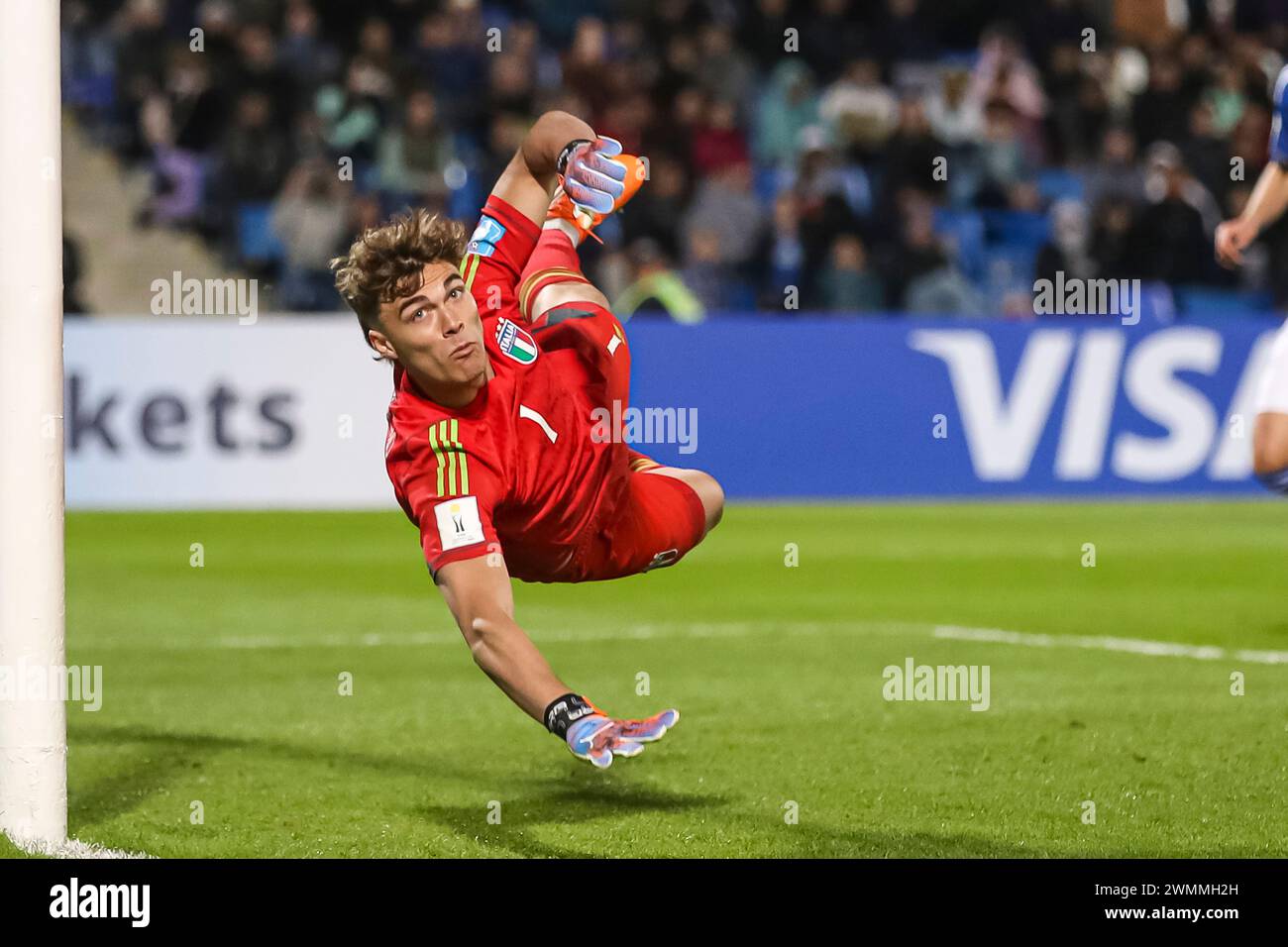 MENDOZA, ARGENTINA - MAY 21: Goalkeeper Sebastiano Desplanches of Italy during FIFA U20 World Cup Argentina 2023 match between Italy and Brazil at Est Stock Photo
