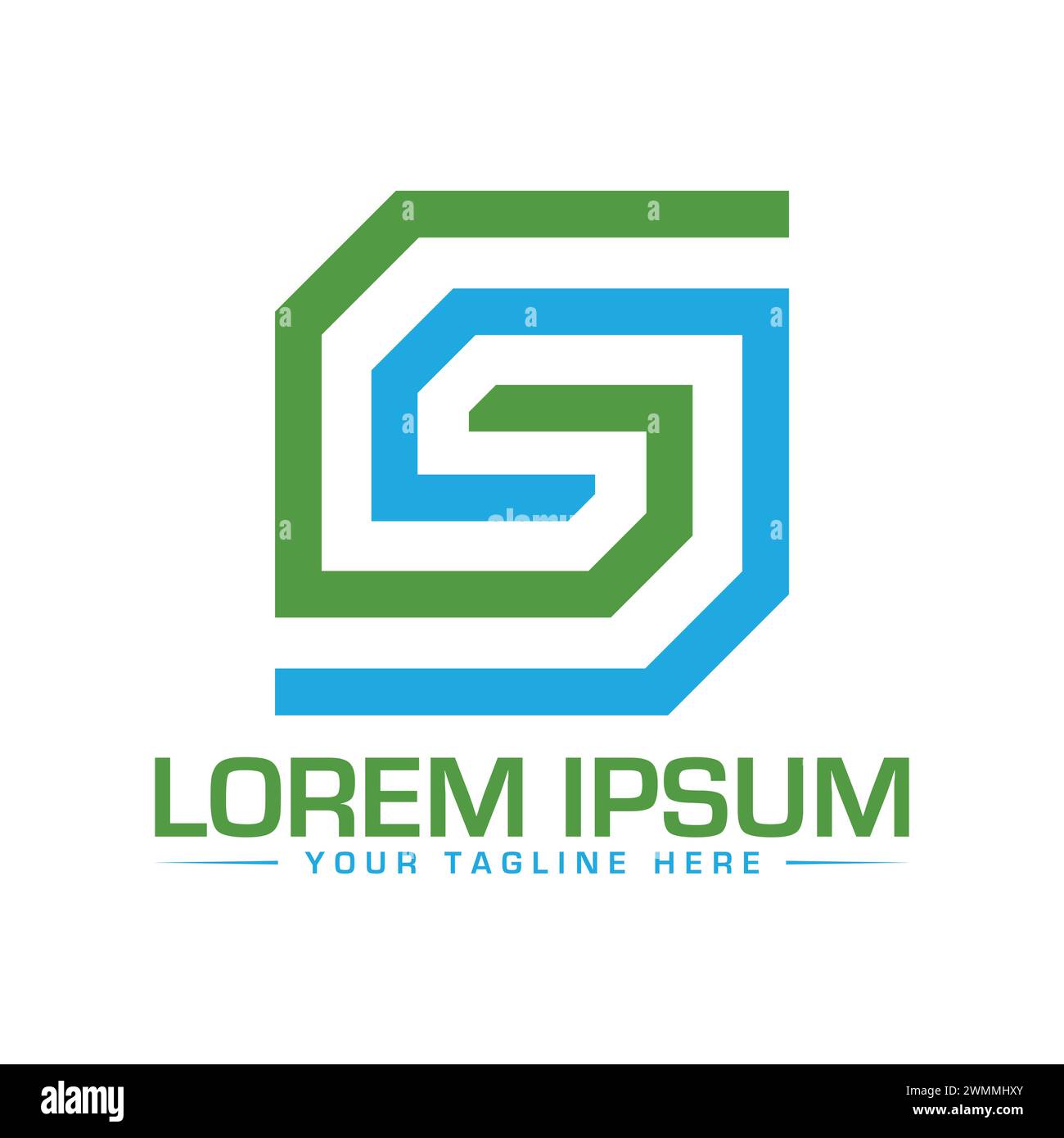 GS Letter Logo Design Stock Vector