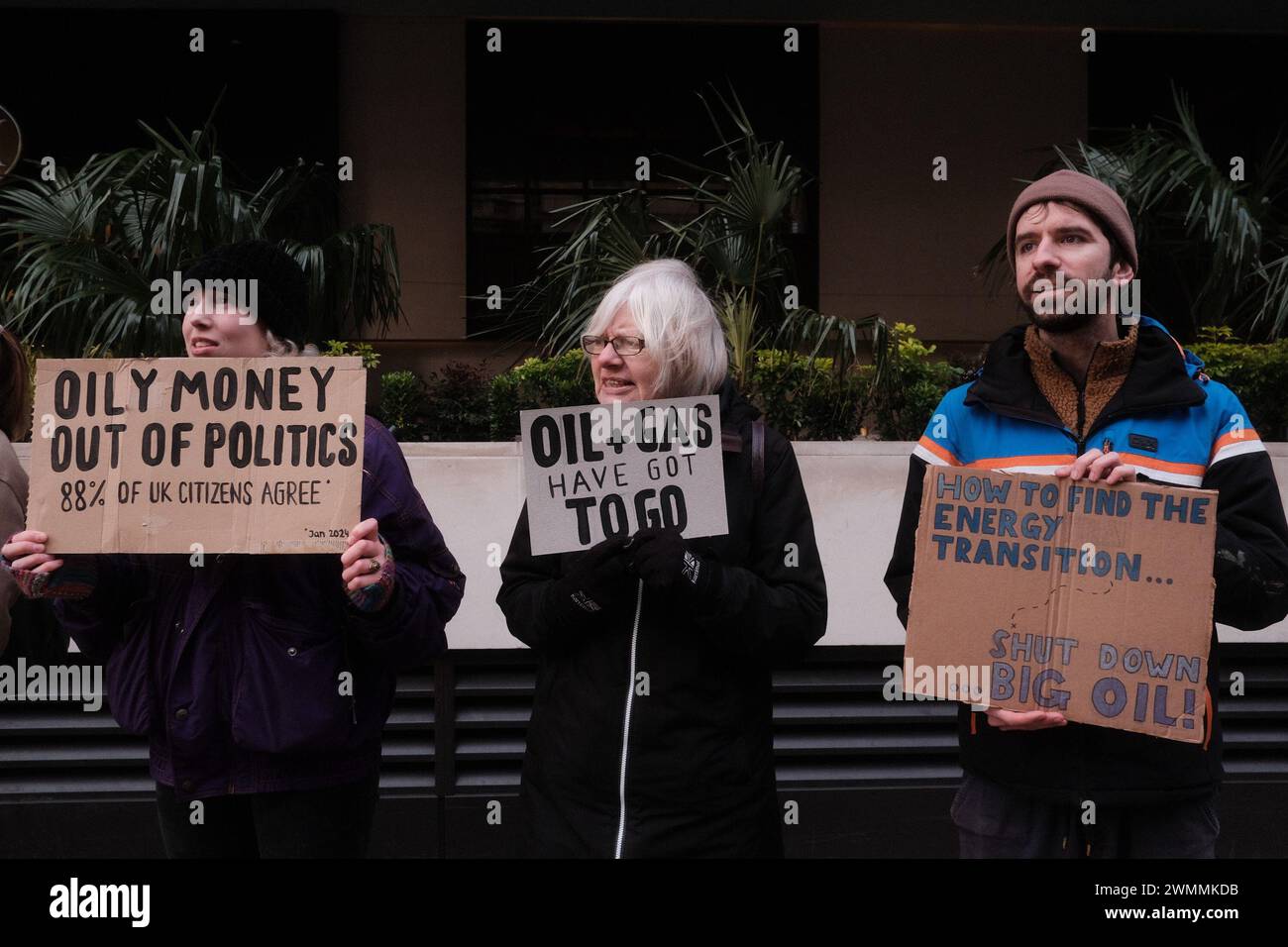 London, UK. 27 FEB, 2024. Protest against the International Energy Week ...