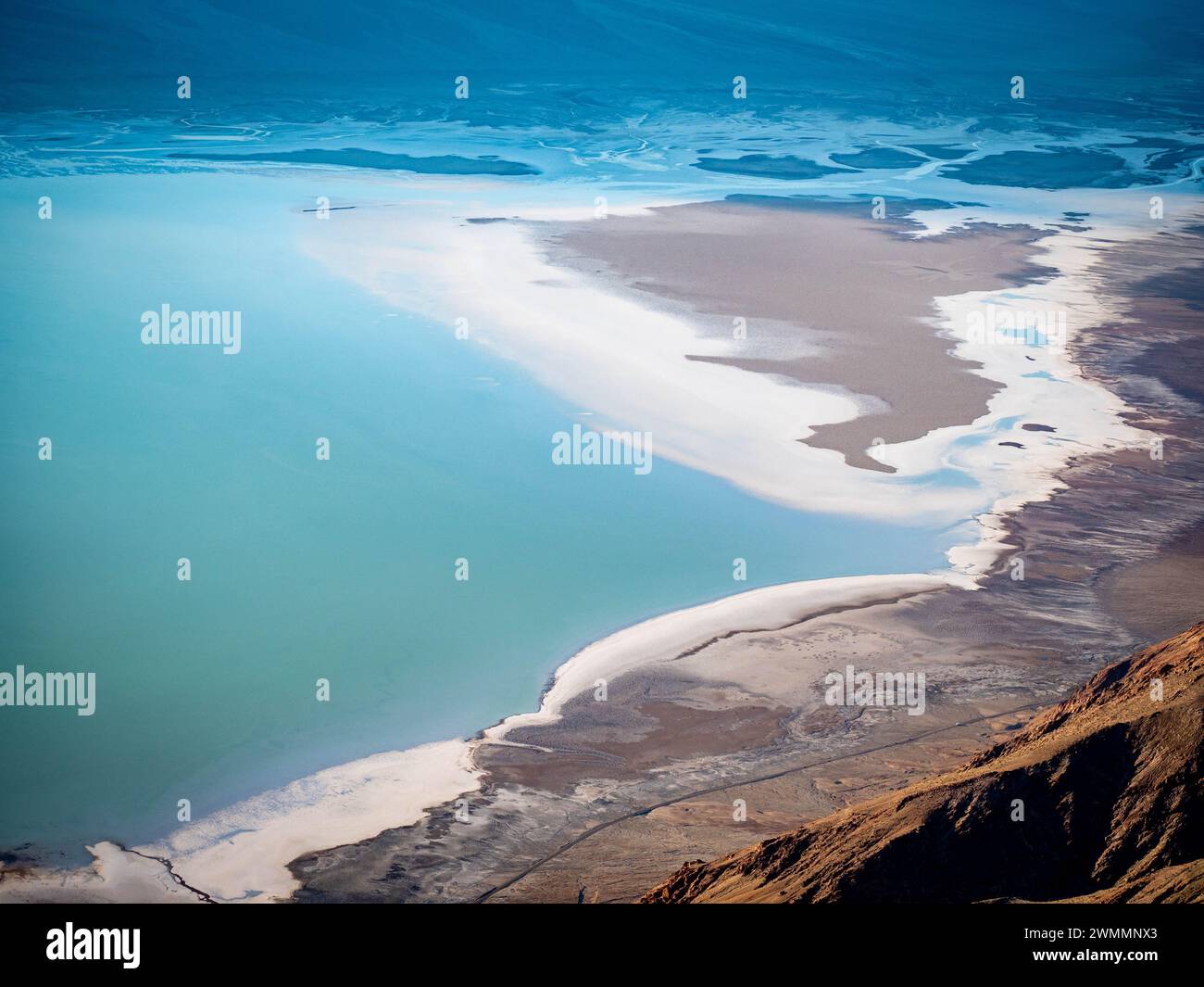 lake at Badwater Basin, Death Valley National Park from Dante's View ...