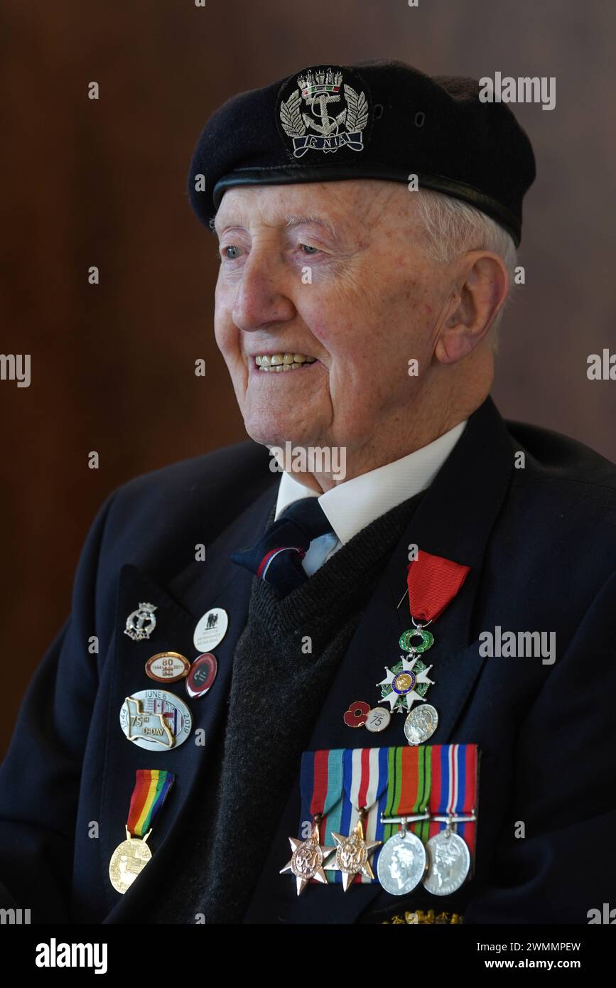 DDay veteran Stan Ford attends the launch of the UK's commemorations