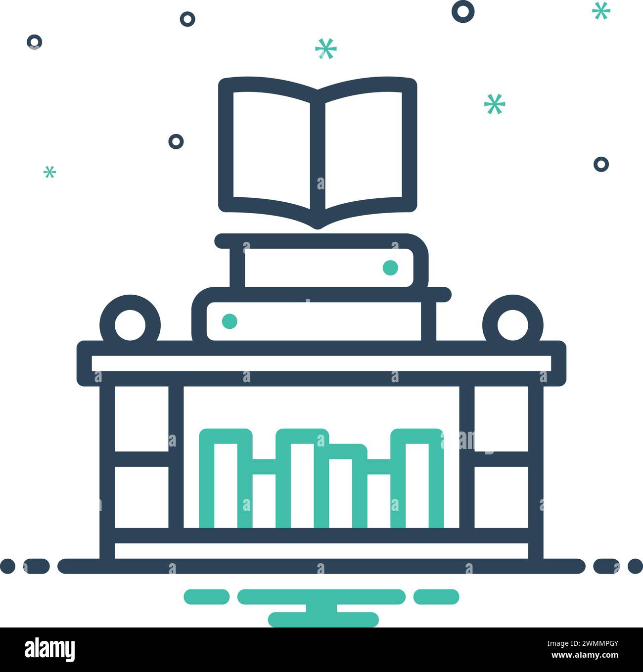 Icon for bibliography,library Stock Vector