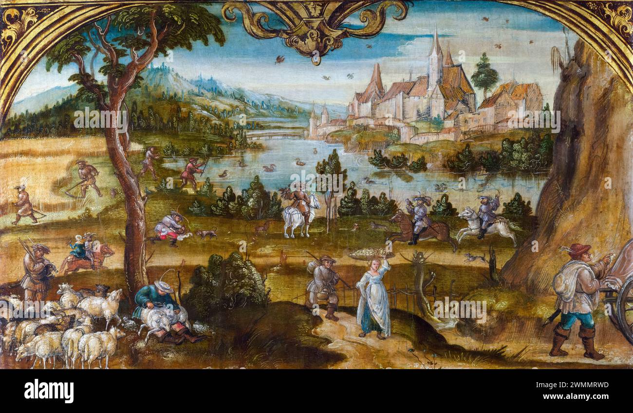Hans Wertinger painting, Summer, oil on wood, circa 1525 Stock Photo