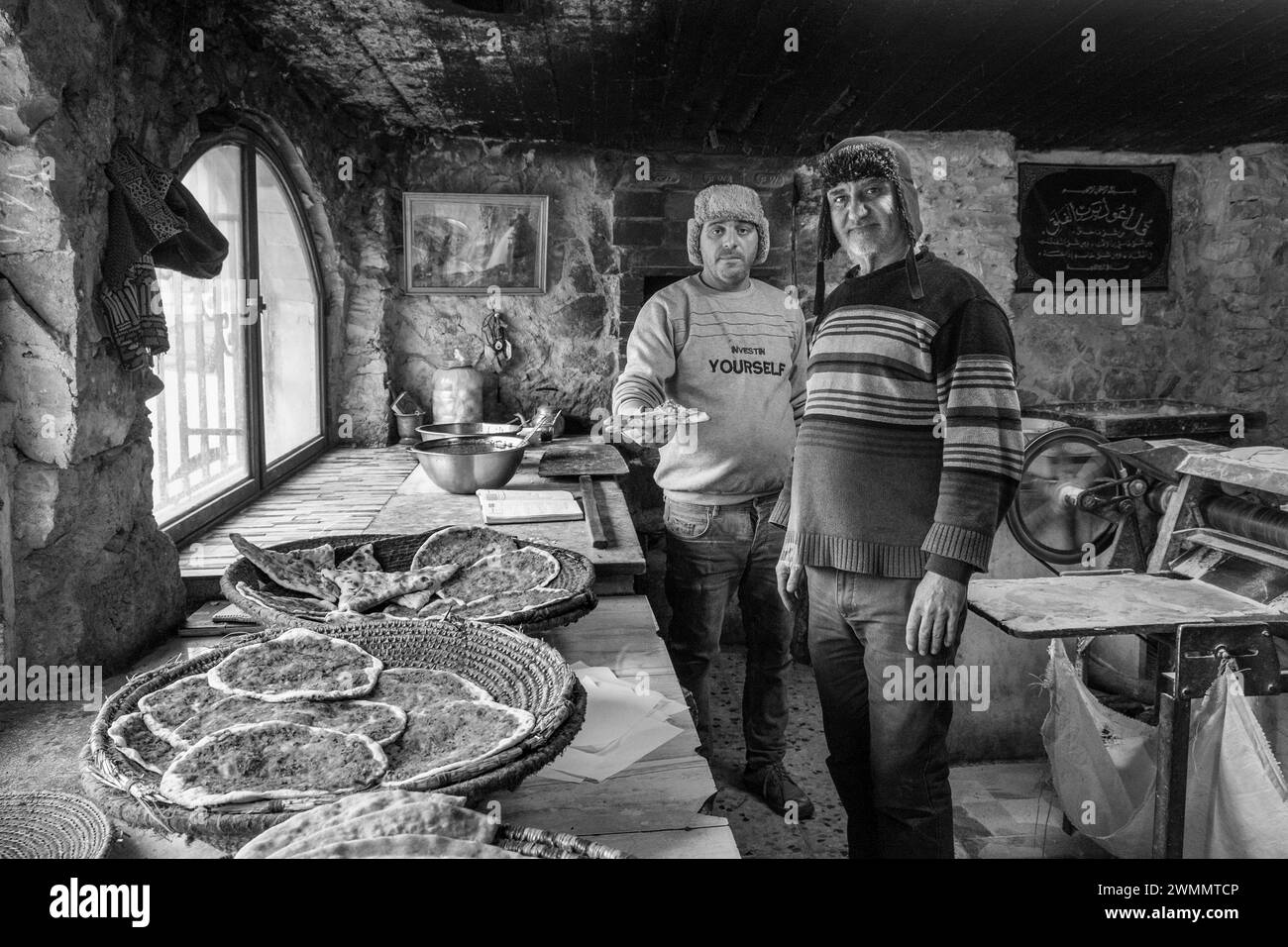 Syria, inn restaurant on the Ein Hlakin pass Stock Photo
