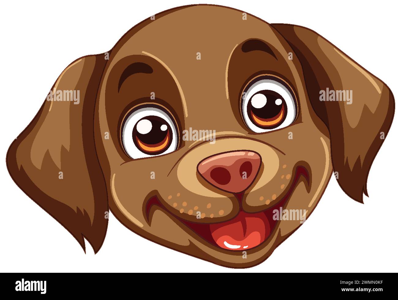 Vector illustration of a cheerful brown dog Stock Vector Image & Art ...