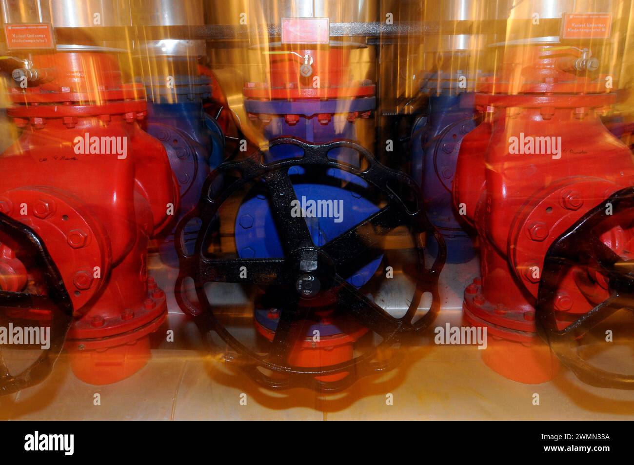 manual opening or closing a valve in an industrial plant valve in an ...