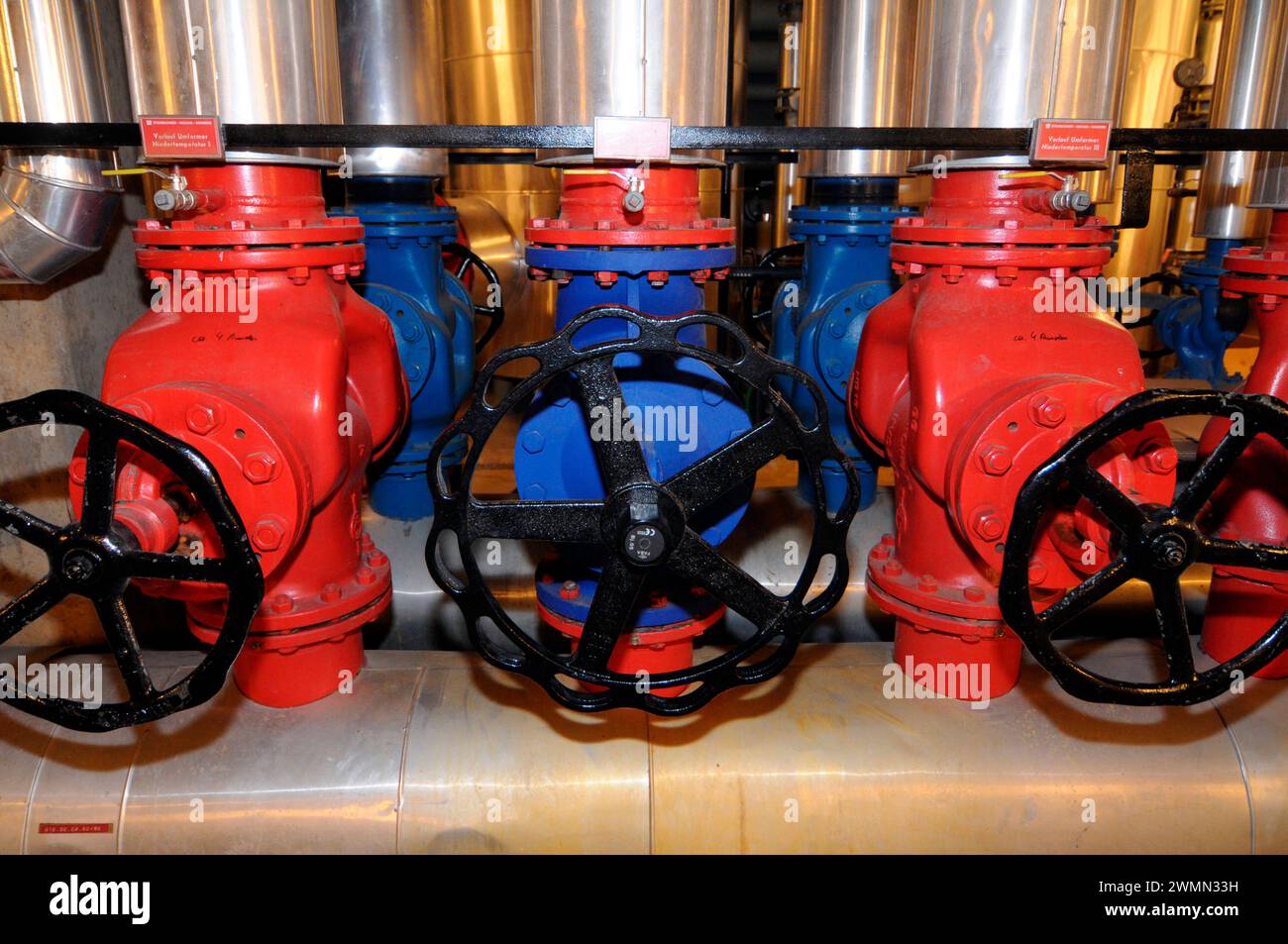 manual opening or closing a valve in an industrial plant valve in an ...