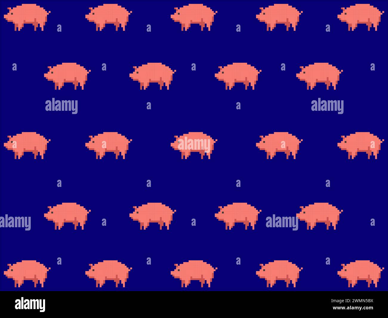art illustration draw artwork background pixel character icon symbol design concept pattern set of pig animal Stock Vector