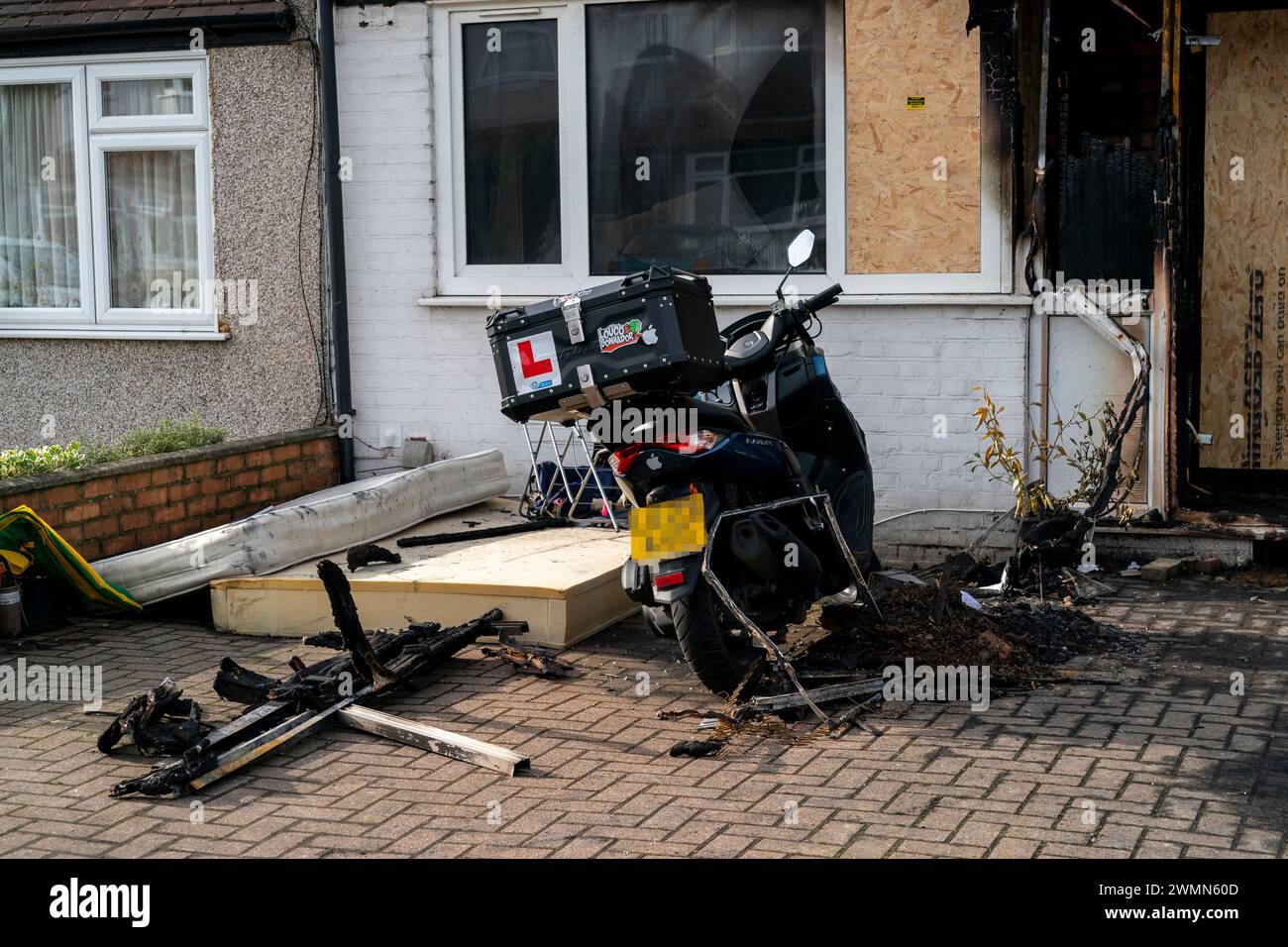 NUMBER PLATE PIXELATED BY PA PICTURE DESK The scene of a fatal house ...