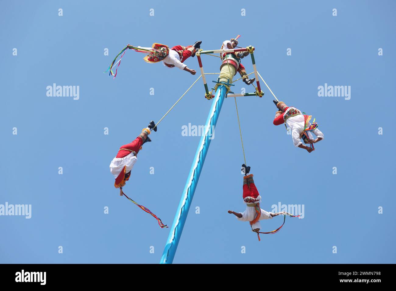 El Tajin,PreHispanic City, MEXICO FEB 02, 2024. Voladores de