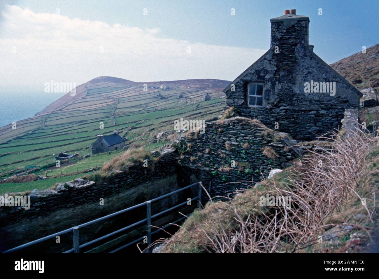 Ruin of a house, Dursey Island, Beara Peninsula, County Cork, Republic of Ireland, April 1996 Stock Photo