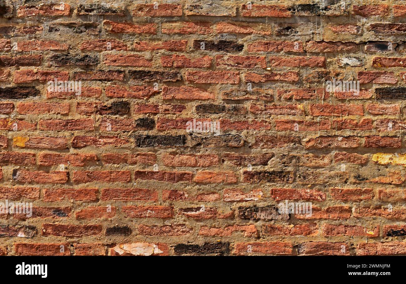 Old red brick wall texture background Stock Photo
