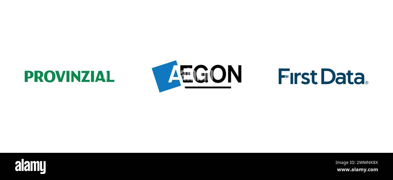 Provinzial, AEGON, First Data. vector illustration isolated on white