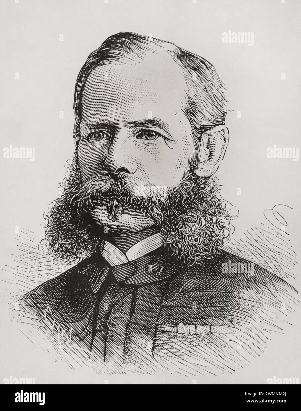Frederick Sleigh Roberts (1832-1914). British field marshal. 1st Earl Roberts. He fought in the Second Anglo-Afghan War (1878-1880) and the South African War (1899-1902). Portrait. Engraving. La Ilustración Española y Americana (The Spanish and American Illustration), 1878. Stock Photo