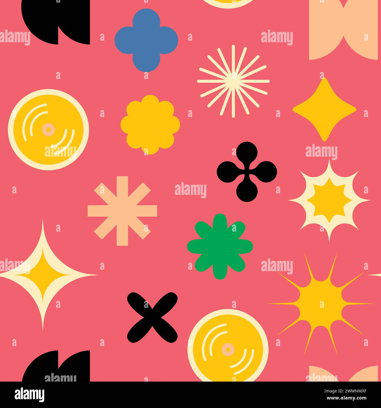 Pop Culture Icons Seamless Pattern Stock Vector