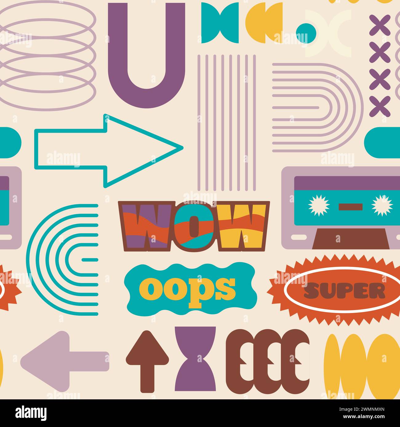 Retro Speech Bubbles Seamless Pattern Stock Vector