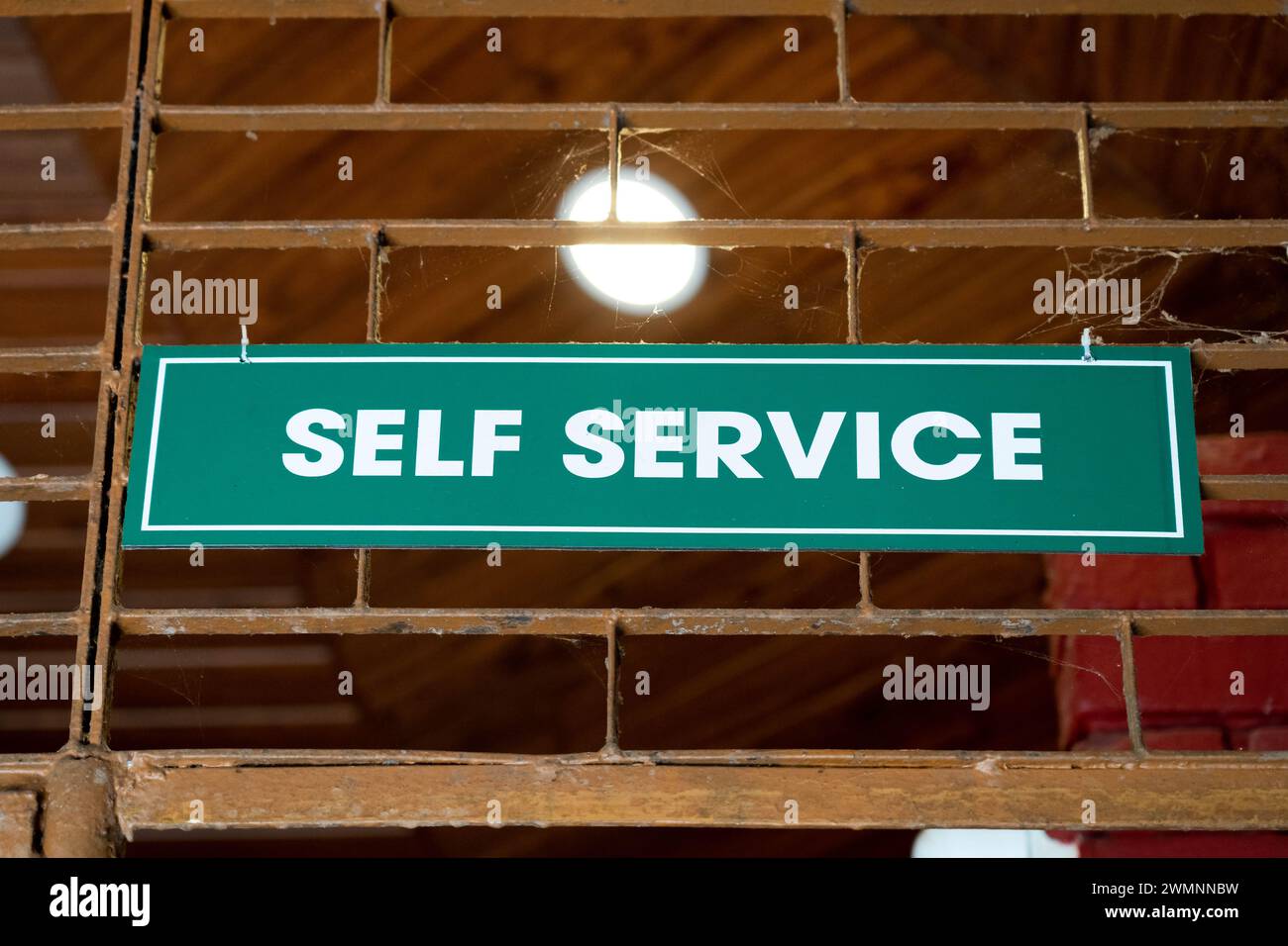 self service sign board Stock Photo