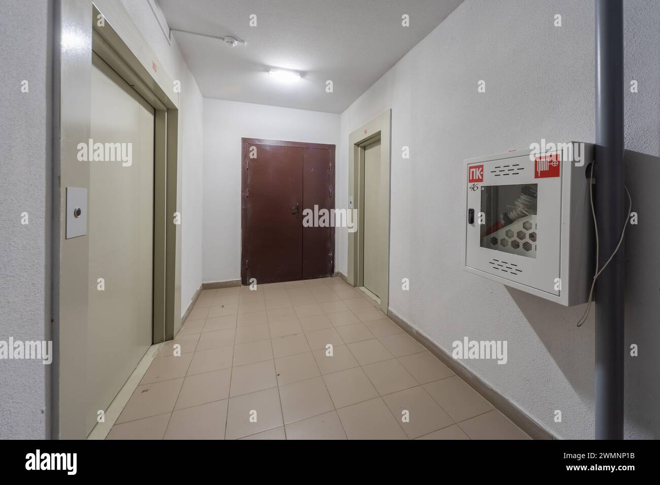 Interior of an apartment building entrance Stock Photo