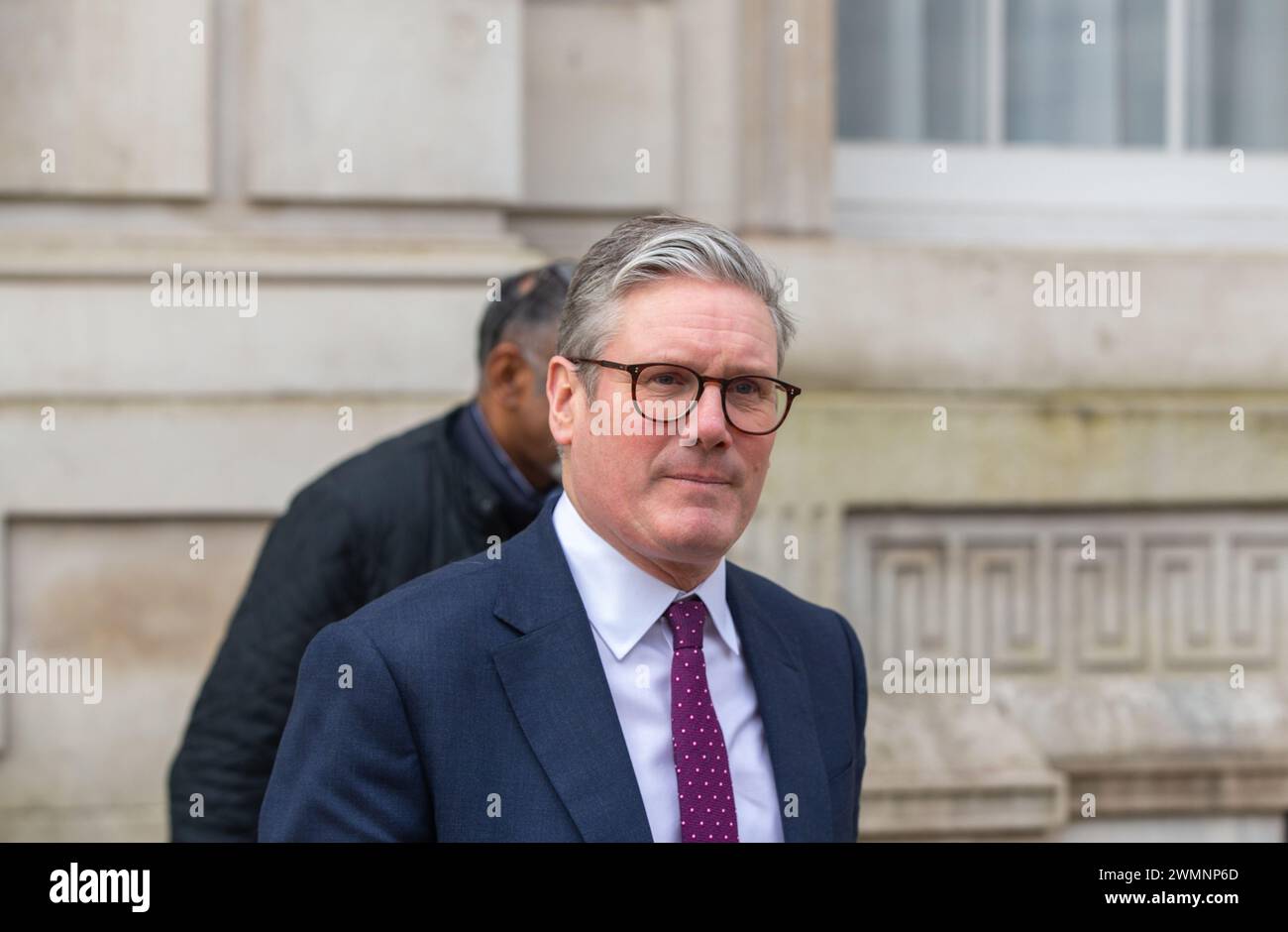 London, UK. 27th Feb, 2024. Sir Keir Starmer Leader of the Labour Party leaves Cabinet office after meeting Whitehall Credit: Richard Lincoln/Alamy Live News Stock Photo