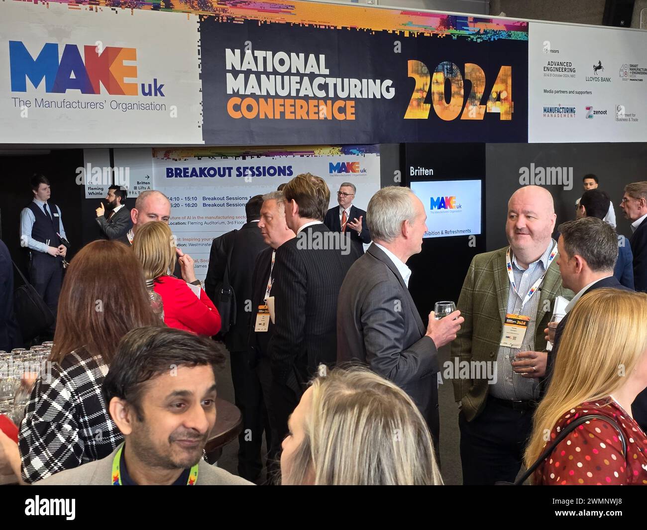 London, United Kingdom. 27th Feb, 2024. Make UK National Manufacturing Conference 2024 offered a platform where people and businesses of the manufacturing industry could meet and exchange ideas. Credit: Uwe Deffner/Alamy Live News Stock Photo